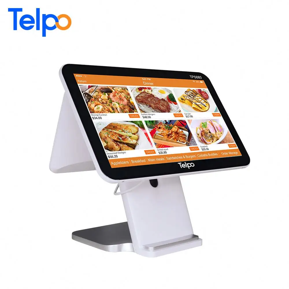 15.6 dinheiro registrster touch screen restaurante dispositivo de encomenda caixa registrar tps680