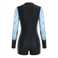 Op maat gemaakte rashguard zwempak snel drogend lichtgewicht dames half-rits één-delig zonwerend surfpak private label