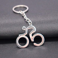 Porte-clés léger en alliage de zinc avec impression UV 3D, motif mini VTT vintage et dessin animé, cadeau unique pour les amateurs de vélo