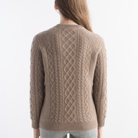 Pull en cachemire à col rond pour femme, tricoté à double losange, manches longues, décontracté, pour le bureau, automne-hiver, OEM ODM