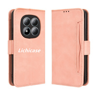 Coques de téléphone en cuir à rabat de luxe Lichicase pour Redmi Note 14 14S 14 Pro 14 Pro Plus porte-carte couverture arrière antichoc