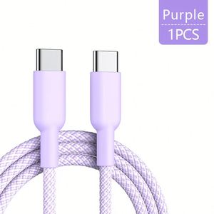 Wholesale Nylon Pure Copper Conductor Braid Shielding 60W PD <b>USB</b>-<b>C</b> <b>to</b> Type-<b>C</b> 3A Fast Charging <b>Cable</b> for Computer Earphone - Product Image 4