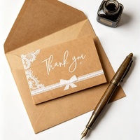 Sobres de Papel Kraft con Tarjetas de Agradecimiento, Empaque de Regalo Impreso Personalizado para Pedidos de Pequeñas Empresas