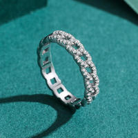 Anillos de Joyería Fina de Lujo con Circonita de Alta Calidad, Anillo de Boda de Plata de Ley 925 con Temperamento Moderno para Mujer