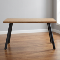 Table à manger convertible 4 places style nordique moderne, pieds en métal, plateau en MDF noir, mobilier de maison et café, vente en gros usine
