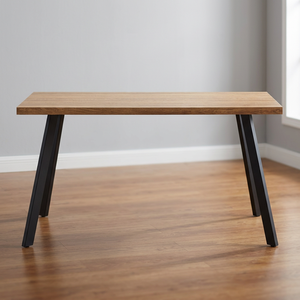 Factory Wholesale Nordic Modern Convertible 4-Seater Dining <b>Table</b> Metal Legs Panel <b>Top</b> Black <b>Wooden</b> MDF Home Furniture Cafe - Product Image 3