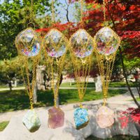 Boule de cristal K9 DIY, lumineuse, naturelle, pour jardin, fenêtre, gravure parachute, Noël, amour, ornement suspendu en cristal brut