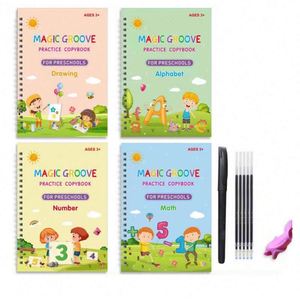 Custom Language Grooved Magic Calligraphy Copybook, Reusable Handwriting Practise Tracing Book for Training - Product Image 3