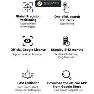Android Find My Tracker Key Finder Tag vị trí BT làm việc với <span class=keywords><strong>Google</strong></span> cho túi vật nuôi trẻ em chống mất định vị toàn cầu - Product Image 4