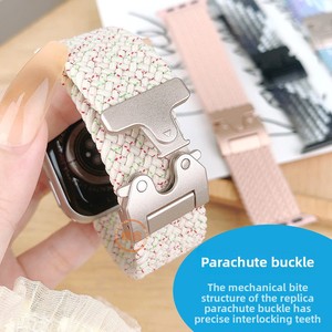 Compatible avec la série <span class=keywords><strong>Watch</strong></span> 10/iWatch série 11, <span class=keywords><strong>bracelet</strong></span> en nylon tressé avec boucle parachute, <span class=keywords><strong>bracelet</strong></span> intelligent unisexe (38-49 mm) - Product Image 3