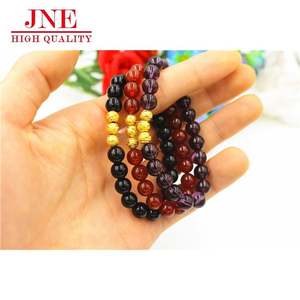 Bijoux de Dubaï Accessoire plaqué or Couple coréen Bracelet <span class=keywords><strong>Obi</strong></span> plaqué or Lucky Crystal Colorfast Hommes et femmes Agate Bead - Product Image 4