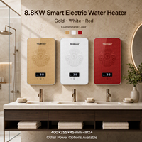 Pemanas Air Instan Tanpa Tangki Hemat Energi Listrik Kelas Energi LED Casing Plastik Garansi 1 Tahun untuk Dapur Kamar Mandi