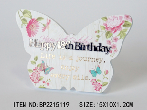 Ornamento di legno farfalla 15x10cm Freestanding decorazione per la casa stampato a caldo con specchio acrilico lettera regalo per le donne - Product Image 5