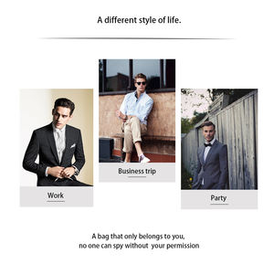 Lucchetto per impronte digitali borsa in vera pelle di moda borsa personalizzata da <span class=keywords><strong>uomo</strong></span> Smart Bag lock pochette con sistema di impronte digitali intelligente in vera pelle - Product Image 6