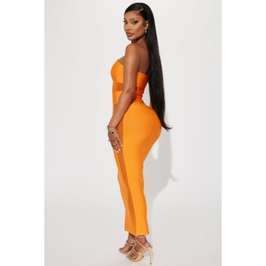 Nuevo Diseño Vestido Casual Sexy Vintage para Mujer con Cierre de Cremallera Lateral, Cintura Natural, Sin Elástico, con Logotipo Personalizado de Alta Calidad - Product Image 3