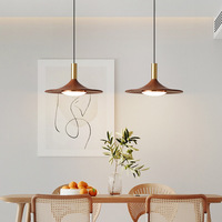 Lustre suspendu en acrylique à trois lumières de style japonais, couleur noyer, LED blanc chaud, 25-35 cm