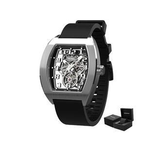 Luxury Men's <b>Skeleton</b> Mechanical <b>Watch</b> Custom Logo <b>Automatic</b> Movement Water Resistant Silicone Wristband Customizable Uhren - Product Image 4