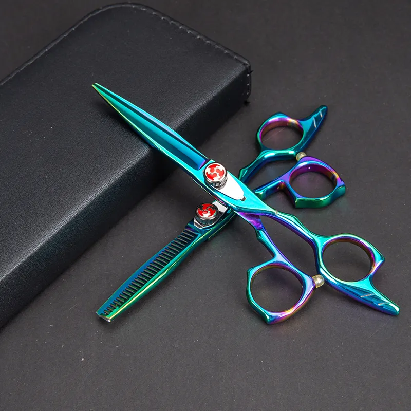 Ciseaux de coupe colorés d'usine ciseaux de coupe de cheveux multicolores cisailles pour la coupe de cheveux ciseaux de cheveux professionnels