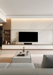 Мебель для гостиной на заказ, настенный ТВ-шкаф, современный простой стиль, встроенный в настенный шкаф - Product Image 3