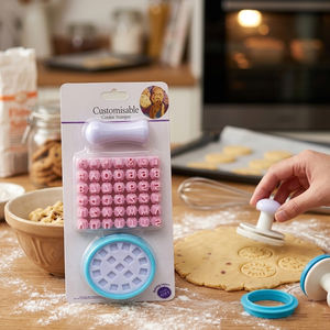 Kit de tampons à lettres et chiffres DIY - Moule à lettres en silicone de qualité alimentaire pour la décoration personnalisée de fondant, biscuits et gâteaux - Product Image 1