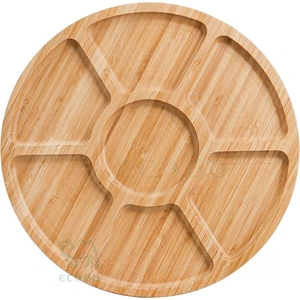 Vajilla de restaurante al por mayor de fábrica de China, bandeja de bambú para servir, plato dividido, bandejas de madera para aperitivos - Product Image 1