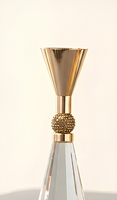 Porte-bougie en cristal de luxe avec coupelle en métal doré et boule de diamant pour table à manger, centre de table de mariage, décoration intérieure, cadeau