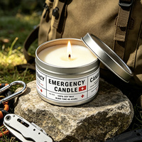 Notfall-Sojawachs-Dosekerze Langbrennende Tragbare Überlebenskerze für Stromausfall Camping Haus Notfallgebrauch