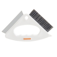 Brosse de nettoyage pour rainures et fentes de comptoirs de cuisine, miroirs de salle de bain, rails de portes coulissantes et rails de fenêtres, avec raclette