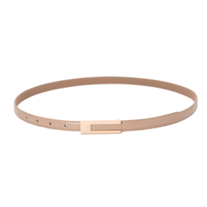 Ceinture fine rétro classique noire tressée en alliage avec boucle carrée 105 cm pour femme, modèle polyvalent pour jupe, chemise, costume, pantalon - Chance Model 8823 - Product Image 1
