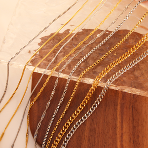 クリス エイプリル 316Lステンレス鋼 アンボス スネークチェーン ボックスチェーン シンガポールチェーン 薄型ケーブルチェーン 太いカーブチェーン ネックレス - Product Image 3