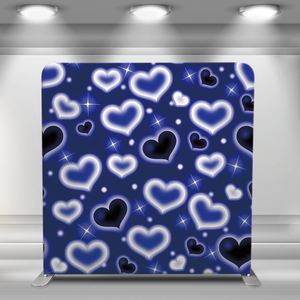 8x8ft Hot Bán màu đen và trắng thiết kế trái tim Backdrop cho Đảng hoặc trang trí đám cưới lãng mạn Mô hình trái tim vải Backdrop - Product Image 3