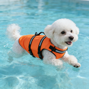 Gilet de sauvetage pour chien avec sangles réfléchissantes, vêtements de bain d'été pour chiens de petite et grande taille, gilet de flottation de sécurité pour animaux de compagnie Golden Retriever Teddy - Product Image 4
