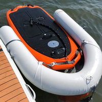 Station d'amarrage pour jet-ski en tube PVC de 1,4 x 1 m, quai pour bateau à moteur, quai gonflable pour jet-ski avec sac d'équilibrage d'eau