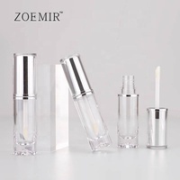 Recién llegado, embalaje de brillo de labios de plata metálica, contenedor de esmalte de labios de lujo redondo, embalaje cosmético personalizado