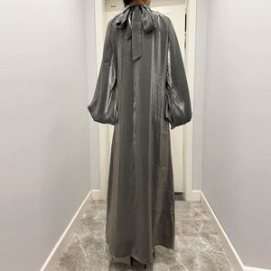 Abaya per Donne, Abito Musulmano a Maniche Lunghe, Veste Islamica Araba di Dubai, Abito Lungo con Cintura per <span class=keywords><strong>Preghiera</strong></span> del Sud-Est Asiatico, Vestito per l'Eid - Product Image 4