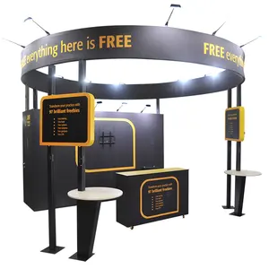 Portable flexible modular Booth Exhibition Stand Light Portable Booths Fairs 10X20 circle shaped Other Trade Show Equipment