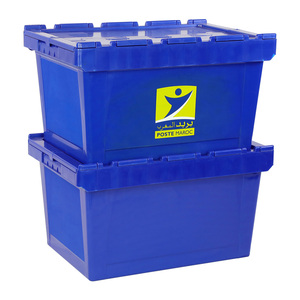 Powerking Heavy-Duty lớn Tote Crate công nghiệp kho nestable nhựa lưu trữ loại bỏ Crate với an ninh Tie - Product Image 3