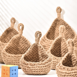 Woven Basket Round Cotton Rope <b>Wall</b> Mounted <b>Storage</b> Basket For Fruit Vegetables Home Decor - Product Image 3