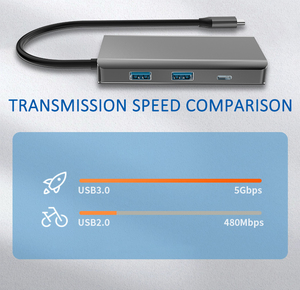 6-in1 유형 C 도킹 스테이션 USB HDTV PD Lan이있는 USB 멀티 포트 허브 어댑터 동글 - Product Image 2