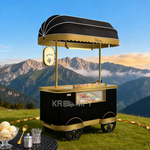 Camion de crème glacée mobile remorquable, chariot de vente rapide pour la rue, vitrine de gelato, congélateur en métal résistant à la rouille - Product Image 2