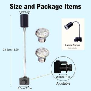 <span class=keywords><strong>Lampe</strong></span> <span class=keywords><strong>chauffante</strong></span> pour reptile, lumière UVA UVB pour aquarium <span class=keywords><strong>tortue</strong></span> réservoir, ampoule de pèlerin et <span class=keywords><strong>support</strong></span> de pince pivotant pour <span class=keywords><strong>tortue</strong></span>, serpent, grenouille, lézard - Product Image 5