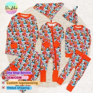 Combinaisons en <span class=keywords><strong>fibre</strong></span> de bambou pour bébé garçon, imprimé Wild West, pyjamas courts, vêtements pour enfants, fermetures éclair YKK - Product Image 4