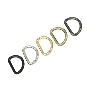 Metal flat D ring buckle for bag accessories Dog collar d-ring clips