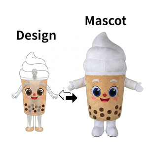 1PC Costume de Mascotte de Noël Thème Animal pour Restaurant, Thé au Lait, Boissons, Jus, Glaces, en Matériau EVA, Couleur Personnalisée, Tête en Peluche Grande Taille - Product Image 1