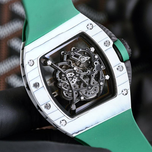 Reloj Mecánico Automático de Lujo para Hombre, con Caja de Fibra de Carbono en Forma de Barril, Correa de Goma, Resistente al Agua, Deportivo - Product Image 5