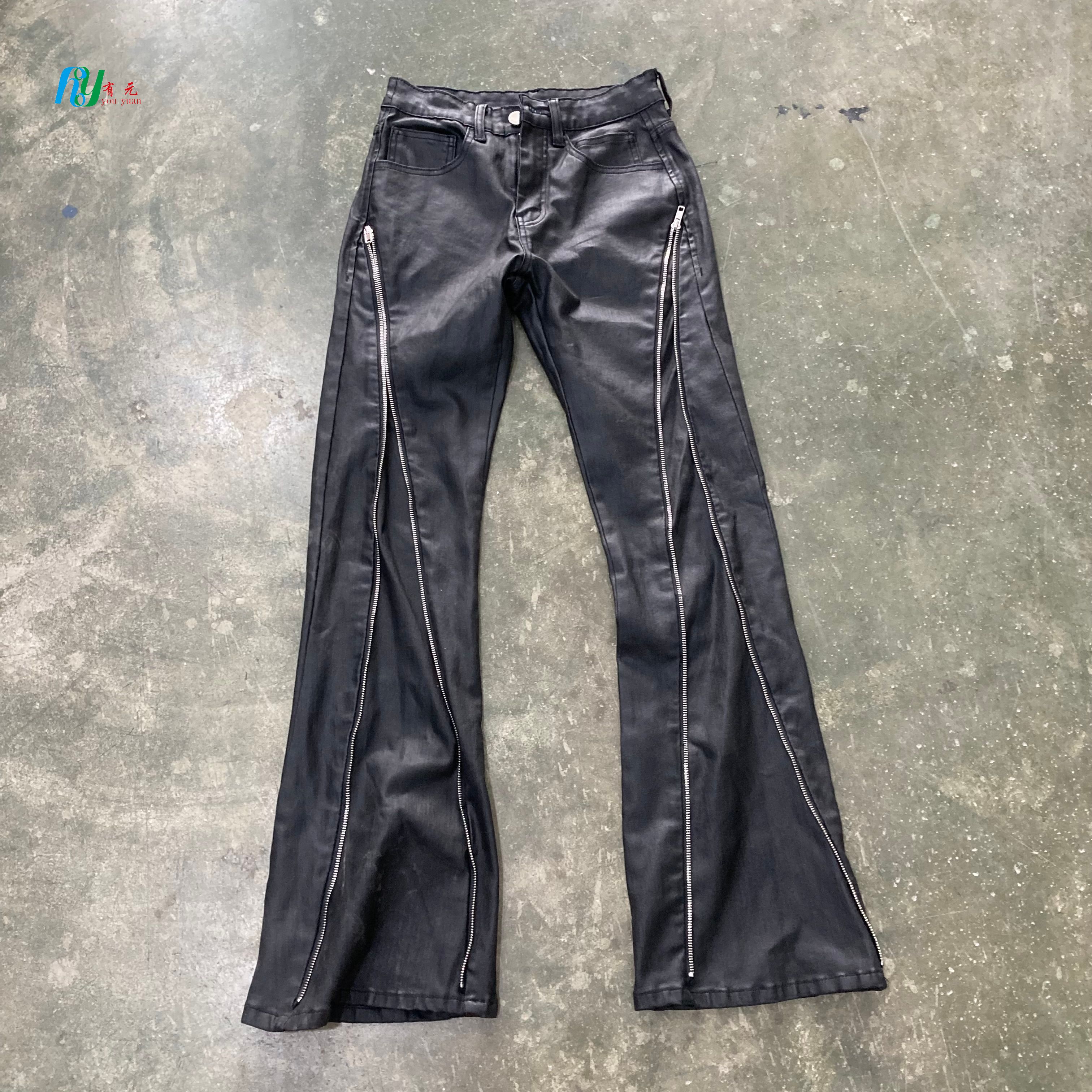 half jeans half leather pants - stylish hybrid outfits