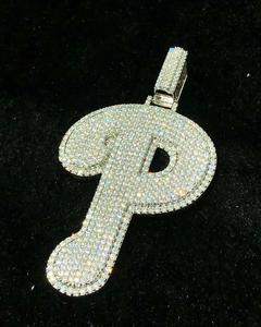 Popular solo Baguette letra inicial colgante personalizado mayúscula nombre collar con cadena cubana mujeres hombres - Product Image 4