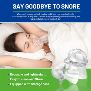 Dispositivo antironquidos Dispositivo de fijación de lengua Gel de sílice transparente Antirronquidos <span class=keywords><strong>Apnea</strong></span> del sueño nocturno Dispositivo auxiliar antironquidos Pro - Product Image 3