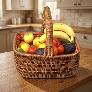 Cestas de Almacenamiento Plegables Ecológicas de Mimbre - Cestas Multifuncionales para Cosecha y Recolección de Verduras y Frutas, Talla L - Product Image 4