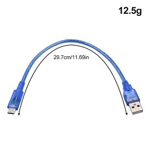 <b>Usb</b> To Type C Data <b>Cable</b> 30Cm Fast <b>Charging</b> Transparent Blue Full Copper Core High Quality Pvc Sheath - Product Image 4